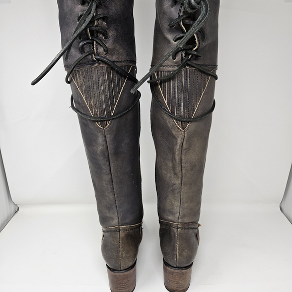 Freebird By Steven Carolina Women's Black Leather Knee-High Boots - Picture 3 of 13